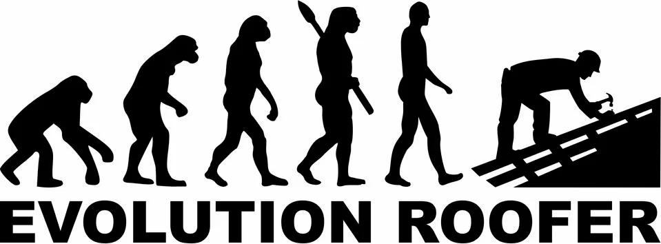 Roofer Evolution 스톡 일러스트