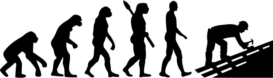 Roofer Evolution 스톡 일러스트