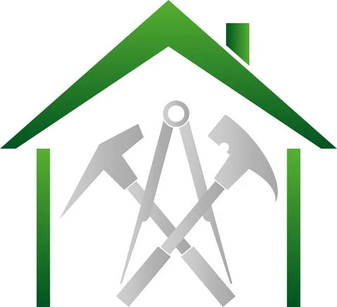 Roofer logo, tools, roofer, logo, icon Stock Illustration