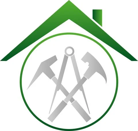 Roofer logo, tools, roofer, logo, icon Stock Illustration
