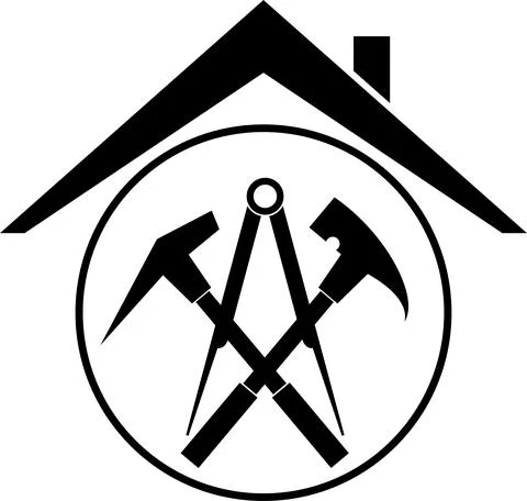 Roofer logo, tools, roofer, logo, icon Stock Illustration