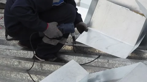 The roofer scissors metal Stock Footage 68889848