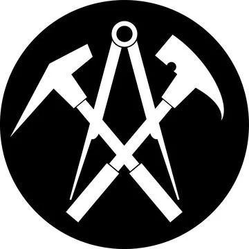 Roofer, tools, roof, roofer logo, icon, logo Stock Illustration