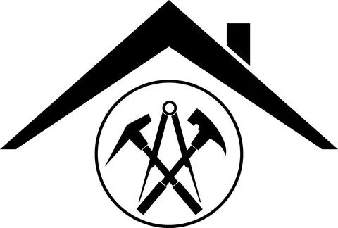 Roofer, tools, roof, roofer logo, icon, logo Stock Illustration