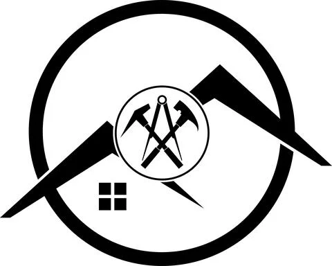 Roofer, tools, roof, roofer logo, icon, logo Stock Illustration