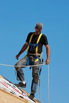 Roofer at work Stock Photos