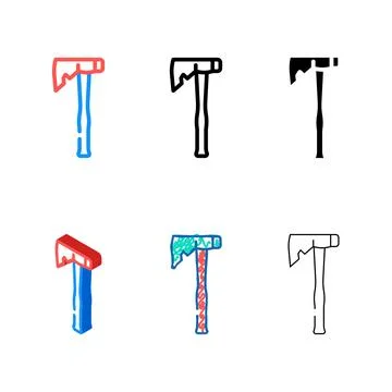 Roofing axe blade color icon vector stylized 스톡 일러스트