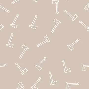 Roofing axe weapon line seamless pattern Illustrazione stock