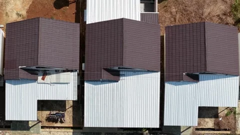 Roofing Background to Enhance the Aesthetic Value of the Building Stock Footage 345381630