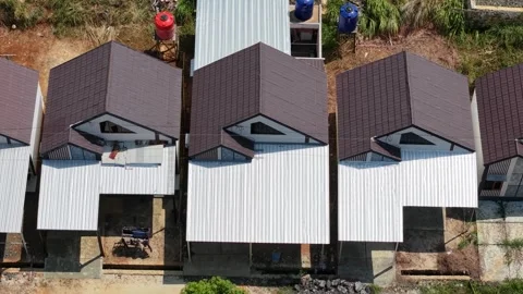 Roofing Background to Enhance the Aesthetic Value of the Building Stock Footage 345381656