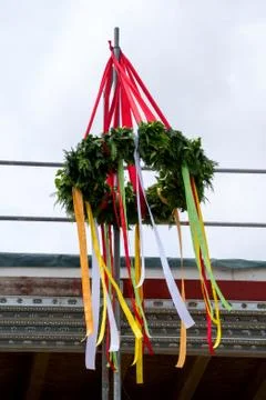 Roofing ceremony wreth Stock Photos