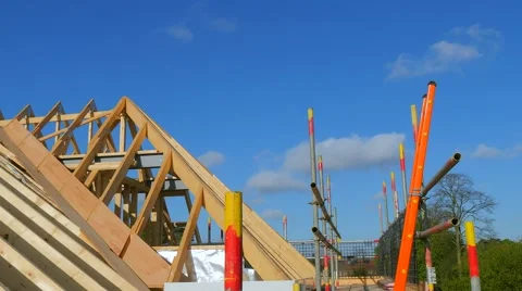 Roofing construction.Wooden construction Stock Footage 49225732