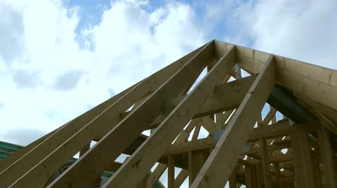 Roofing construction.Wooden construction Stock Footage 49226190