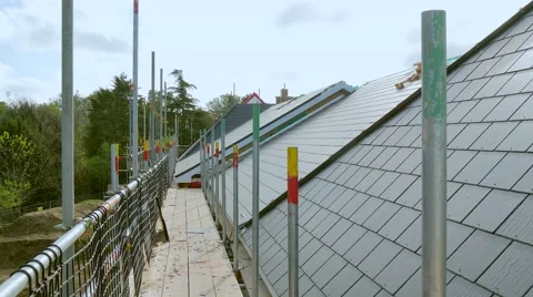 Roofing construction.Wooden construction Stock Footage 49226216