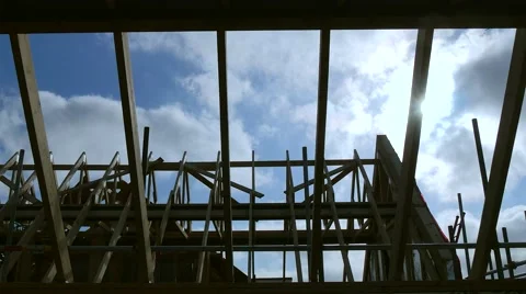 Roofing construction.Wooden construction Stock Footage 49226421