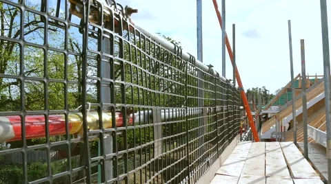 Roofing construction.Wooden construction Stock Footage 49226443
