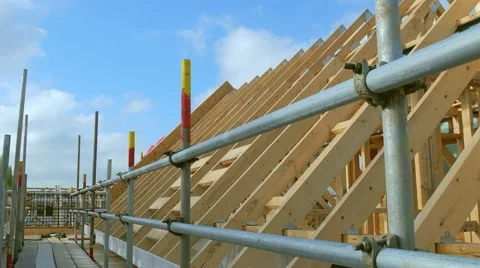 Roofing construction.Wooden construction Stock Footage 49226449