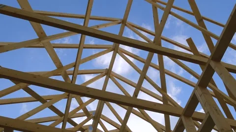 Roofing construction.Wooden construction Stock Footage 49229850
