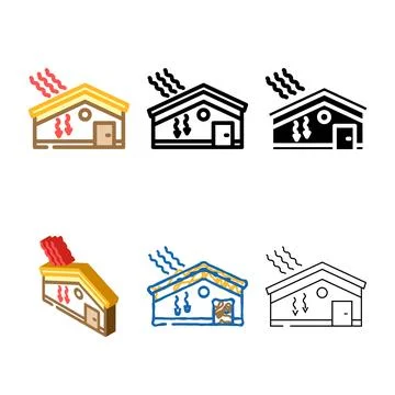 Roofing energy efficient color icon simplified vector 스톡 일러스트