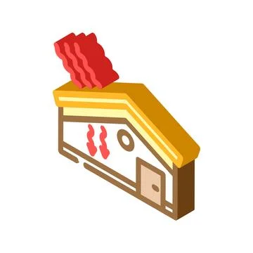 Roofing energy efficient isometric icon vector illustration Illustrazione stock