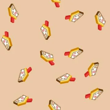 Roofing energy efficient isometric icon seamless pattern Illustrazione stock