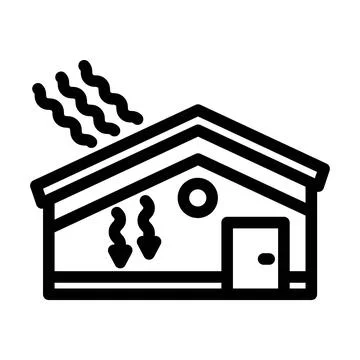 Roofing energy efficient line icon vector illustration Stock Illustration