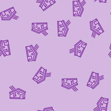 Roofing energy efficient line vector seamless pattern Illustrazione stock