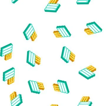 Roofing material building material isometric icon seamless pattern Illustrazione stock