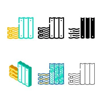 Roofing material set building material color icon vector Stock Illustration
