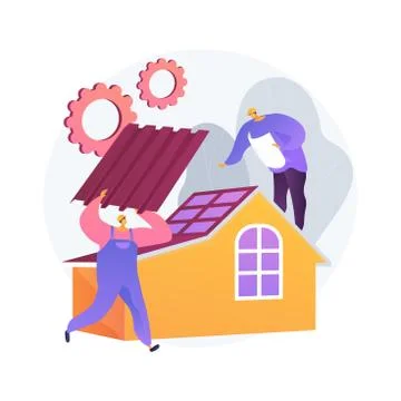 Roofing services abstract concept vector illustration. Stock Illustration