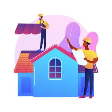 Roofing services abstract concept vector illustration. Stock Illustration