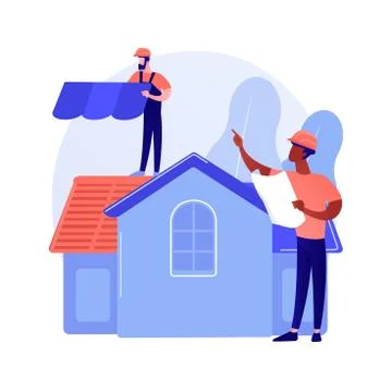 Roofing services abstract concept vector illustration. Stock Illustration