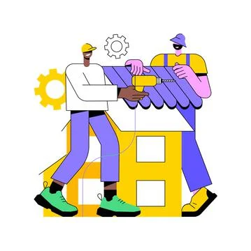 Roofing services abstract concept vector illustration. Stock Illustration