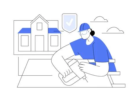 Roofing services abstract concept vector illustration. Stock Illustration