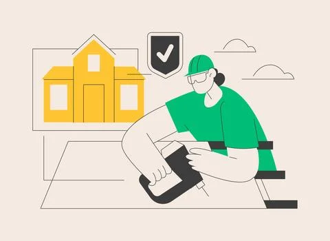 Roofing services abstract concept vector illustration. Stock Illustration