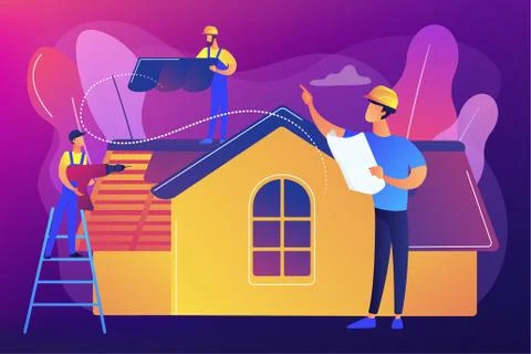 Roofing services concept vector illustration Stock Illustration