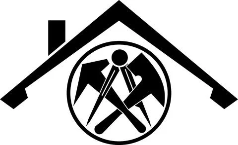 Roofing tools, handyman, roofer, background, Logo Stock Illustration