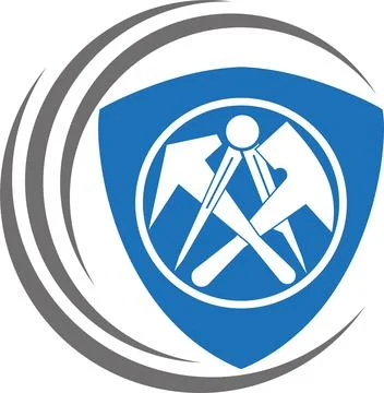 Roofing tools, handyman, roofer, background, Logo Stock Illustration