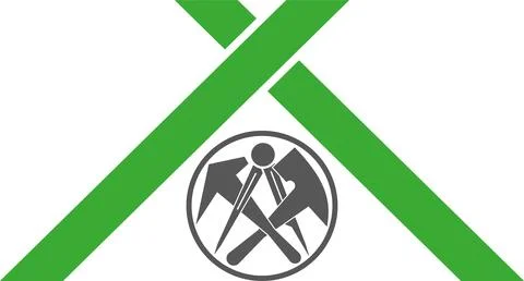 Roofing tools, handyman, roofer, background, Logo Stock Illustration