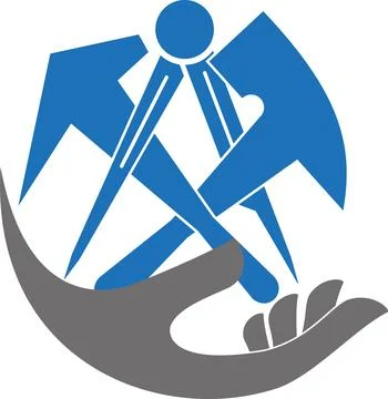 Roofing tools, handyman, roofer, background, Logo Stock Illustration