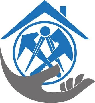 Roofing tools, handyman, roofer, background, Logo Stock Illustration