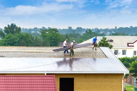 Roofing works Stock Photos