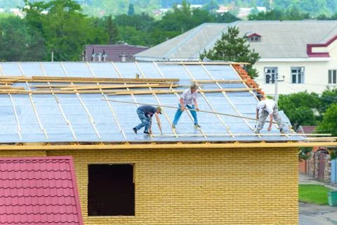 Roofing works Stock Photos