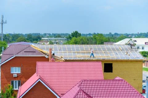 Roofing works Stock Photos
