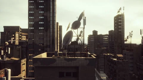 Roofs of abandoned ghost town Vídeo Stock 159401641
