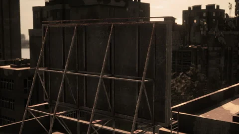 Roofs of abandoned ghost town Vídeo Stock 159704873