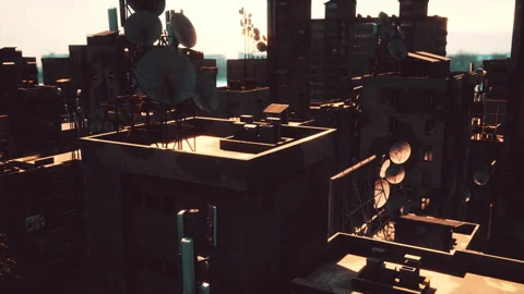 Roofs of abandoned ghost town Vídeo Stock 159704925