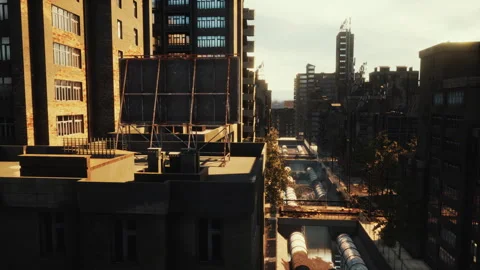 Roofs of abandoned ghost town Видео 161120460