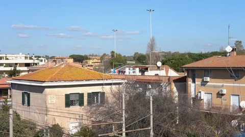Roofs and birds Stock Footage 125083101