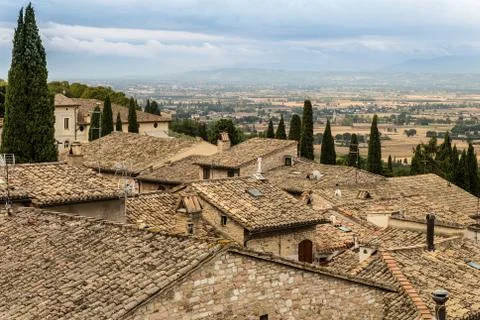 Roofs of Assisi Stock Photos